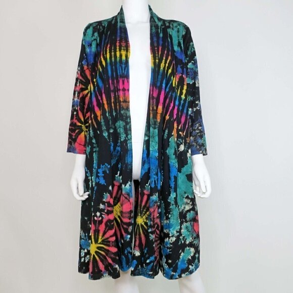 The Collection Royal Tie Dye Tunic Cardigan Open Front Duster Women's Small/Med - Picture 1 of 5